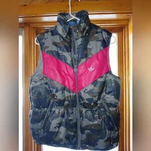 Adidas Camo Vest with Pink Chevron